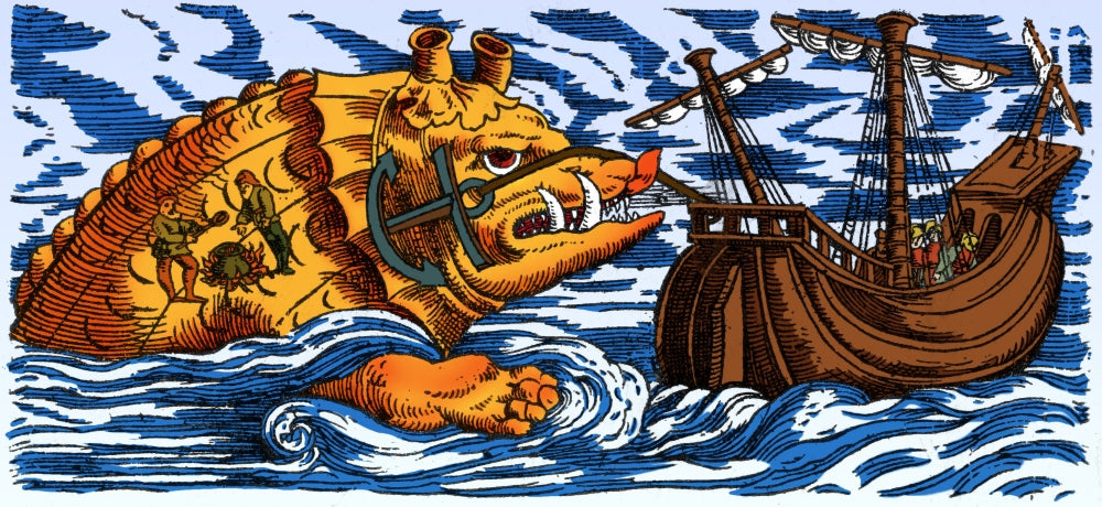 Aspidochelone Legendary Sea Monster Poster Print.