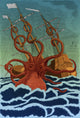 Giant Squid Attacking Ship 1801 Poster Print