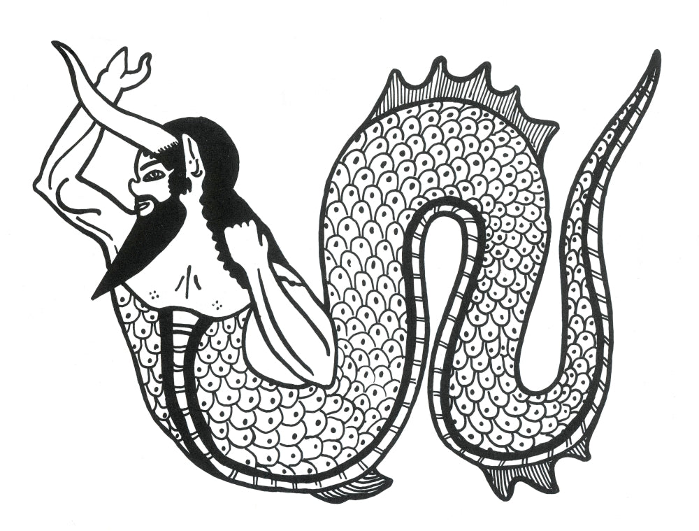 Merman Legendary Creature Poster Print on premium paper