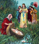 Bithiah Saves Baby Moses from Death Poster Print, biblical art.