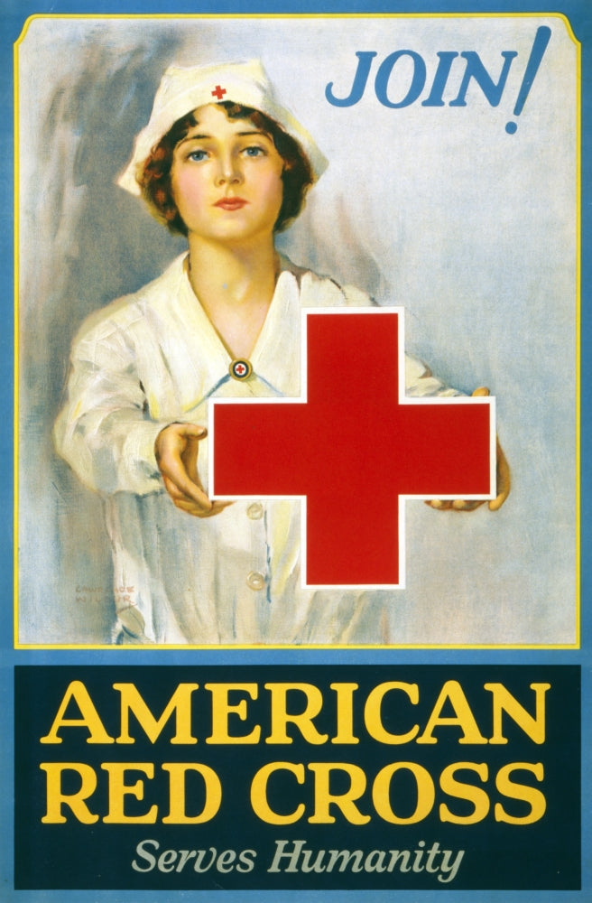 WWI American Red Cross Recruitment Poster Print - Vintage Art