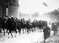 WWI French Cavalry and Dirigible Dupuy de Lome Poster Print