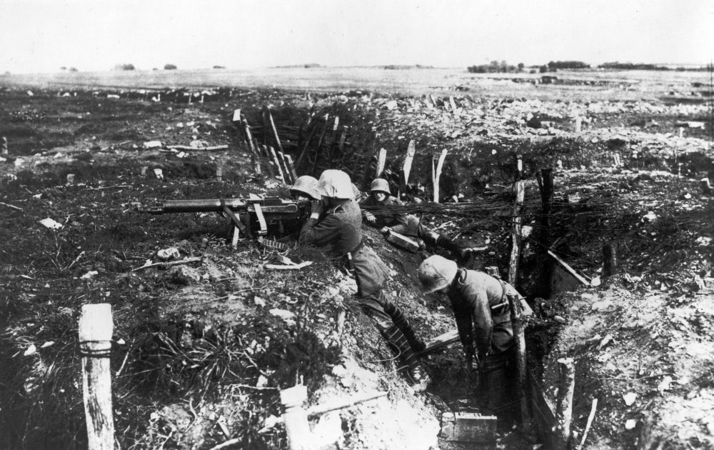 WWI Battle of Amiens 1918 Poster Print showcasing a historical battle scene.