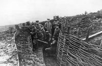WWI German Trench Poster Print showcasing life in trenches during World War I.