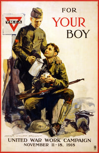 WWI United War Work Campaign 1918 Poster Print showcasing historical art.