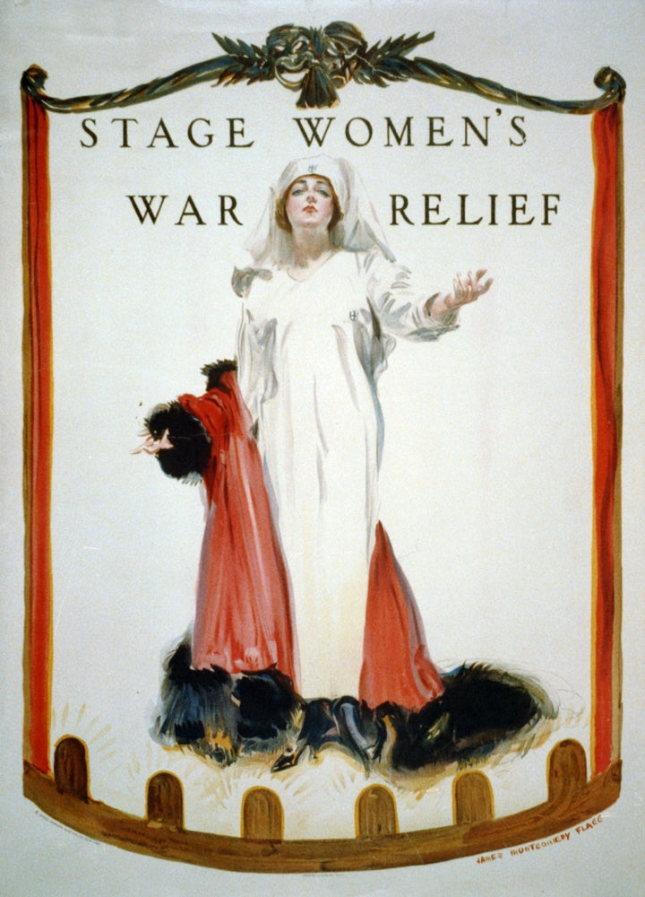 WWI Women's War Relief 1918 Poster Print - Vintage Art