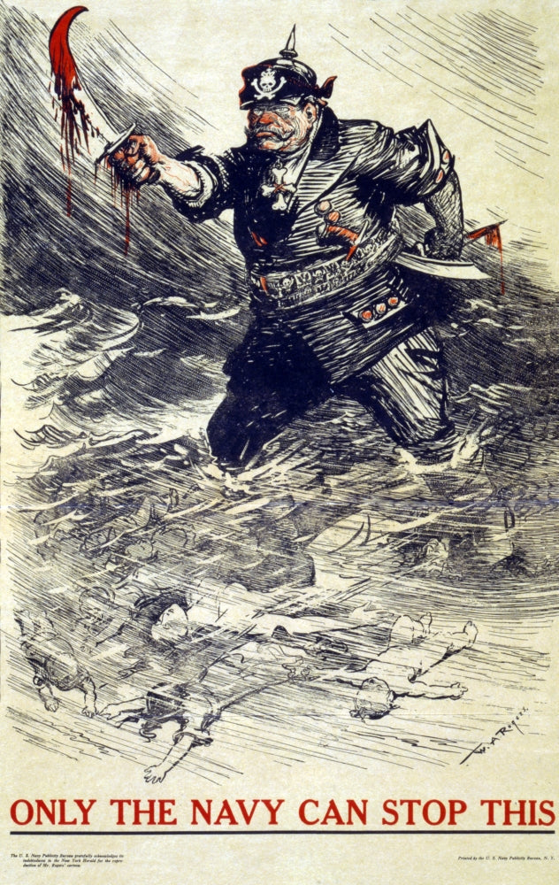 WWI US Navy Recruitment Poster Print from 1917, vintage military art
