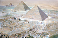 Giza Necropolis 20th Century Poster Print showcasing the pyramids and Sphinx.