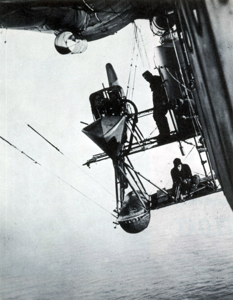 WWI Dirigible Crew Hunts German U-Boats Poster Print