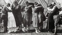 WWI Doughboys Kiss Sweethearts Goodbye Poster Print