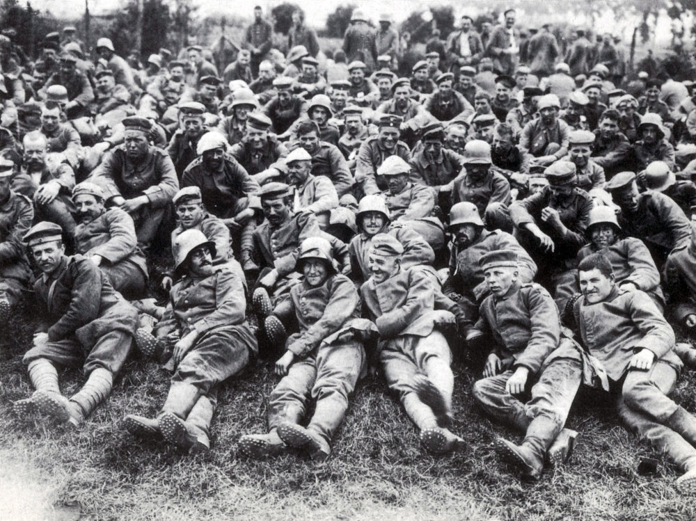 WWI German POWs at the Battle of Messines Ridge Poster Print