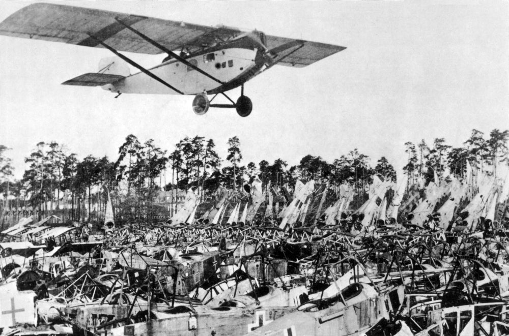 WWI Airplane Cemetery Poster Print showcasing post-war Germany.