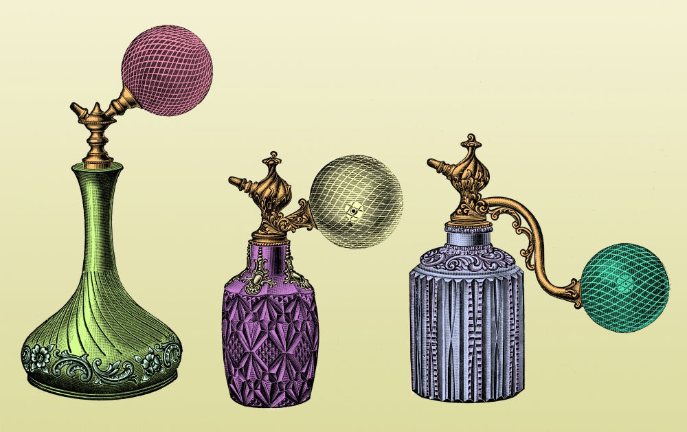 Perfume Atomizers Early 20th Century Poster Print