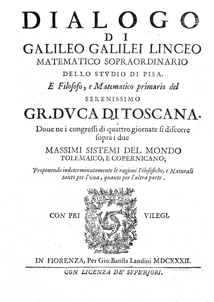 Galileo's Dialogue Frontispiece Poster Print by Science Source.