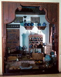 Reconstruction of Traditional Arabic Pharmacy Poster Print displaying traditional medicine practices.