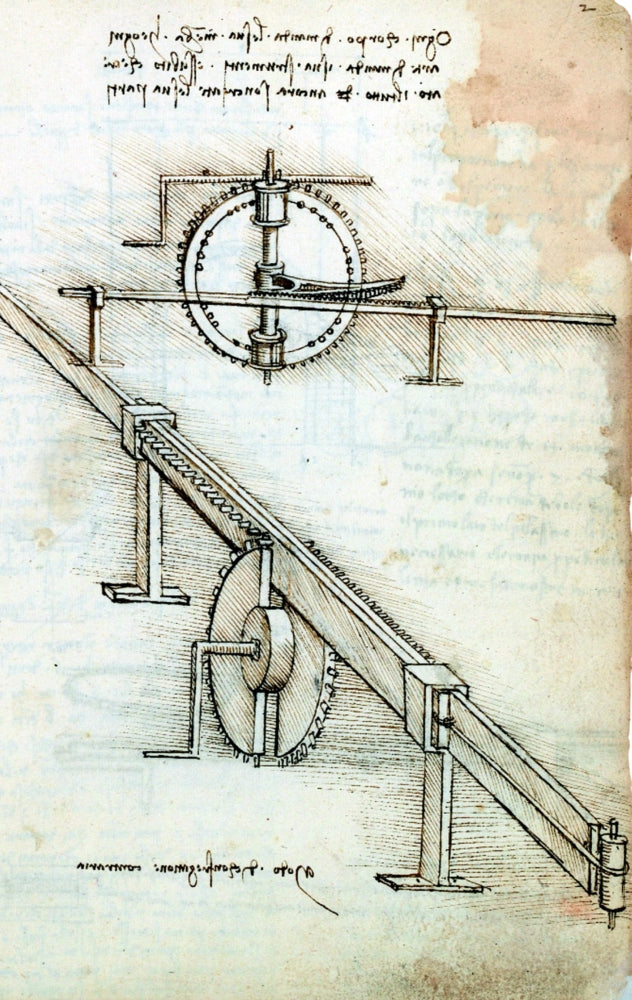 Da Vinci Rotary Motion Poster Print showcasing Renaissance engineering.