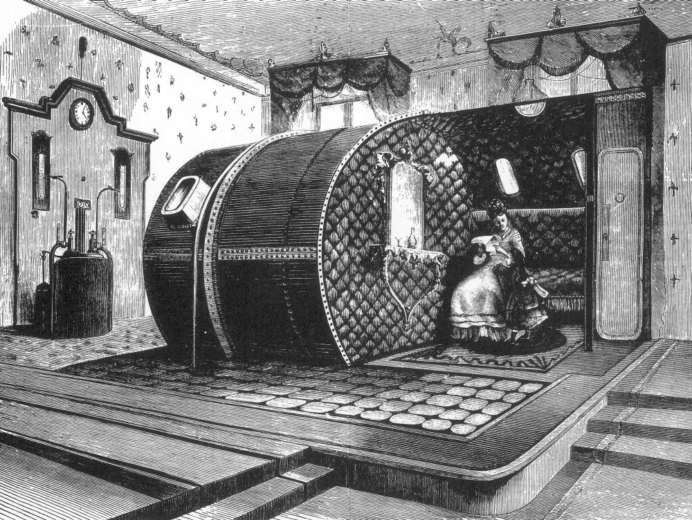 Pneumatic Health Institute 1876 Poster Print showcasing vintage medical history.