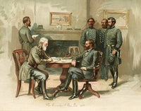 General Grant Accepts Lee's Surrender 1865 poster print showcasing a historic moment.