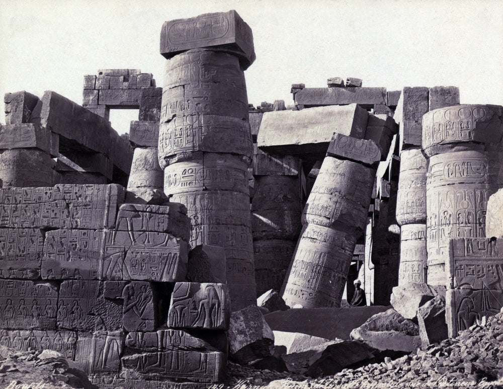 Karnak Hypostyle Hall 19th Century Poster Print showcasing ancient Egyptian architecture
