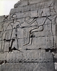 Ramesseum Bas-Relief 19th Century Poster Print showcasing ancient Egyptian artistry.