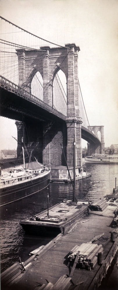 Brooklyn Bridge 1896 Poster Print showcasing historical architecture