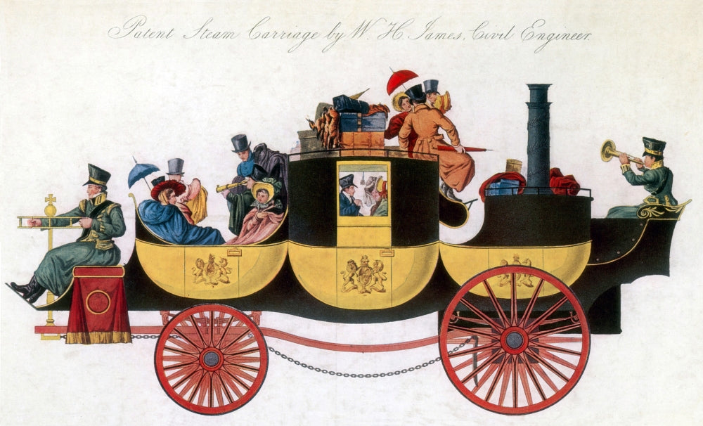 Steam Carriage 1826 Poster Print showcasing early steam technology.