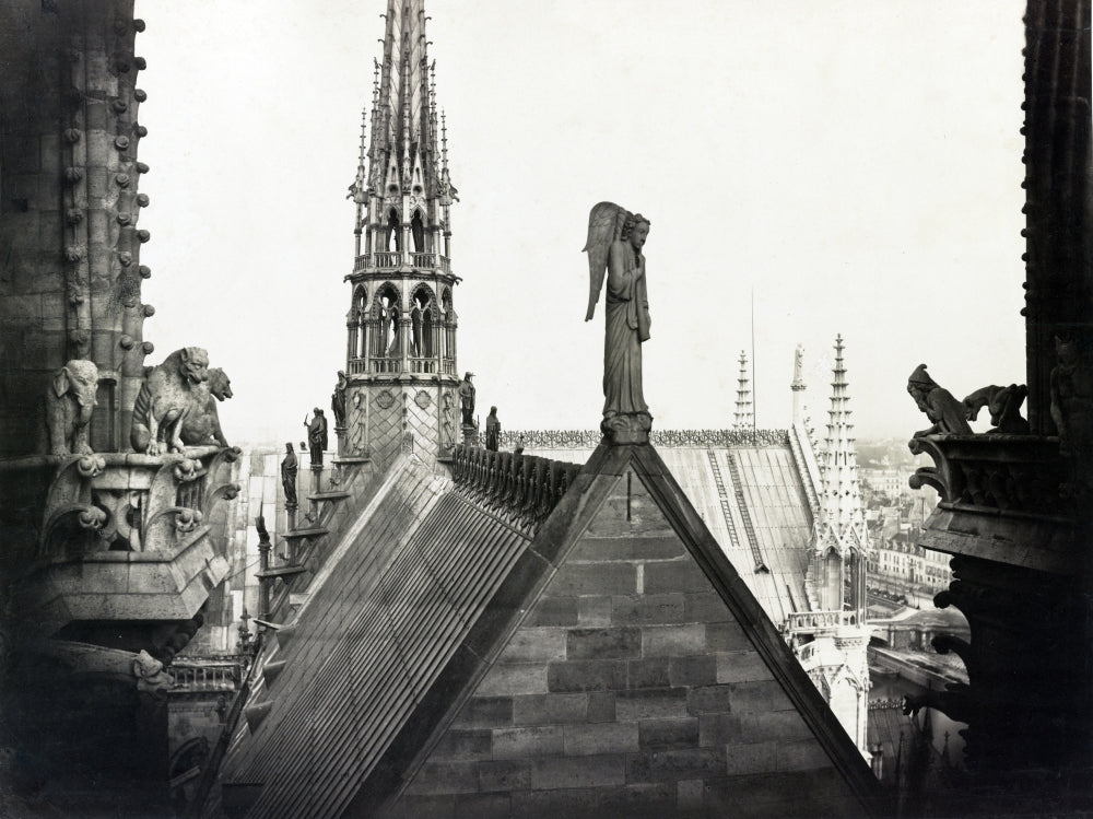 Notre Dame 1860 Historic Poster Print featuring architectural beauty