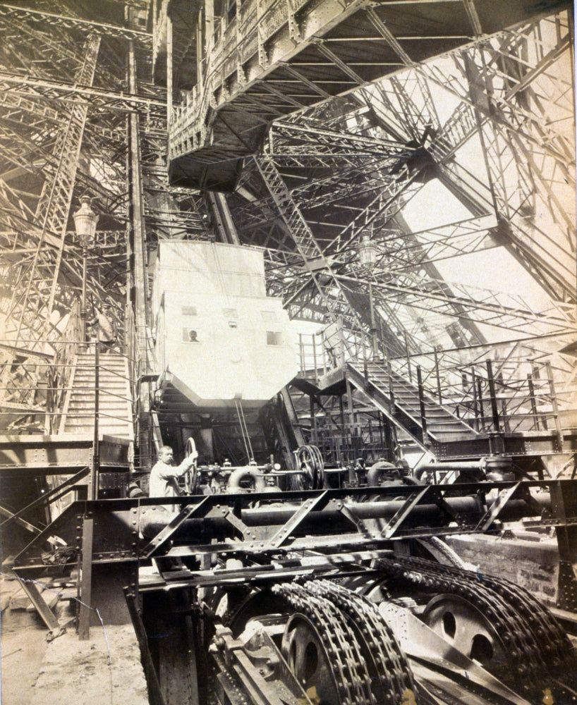 Eiffel Tower Machinery Poster Print from the 1890s showcasing vintage engineering.