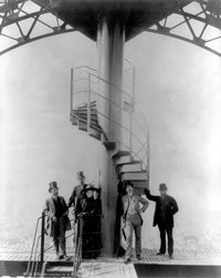Gustave Eiffel at Eiffel Tower Summit 1880s Poster Print