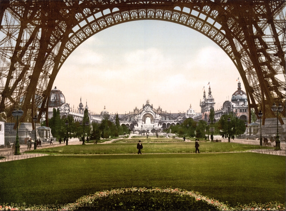Eiffel Tower Exposition Universelle 1900 Poster Print showcasing iconic architecture.