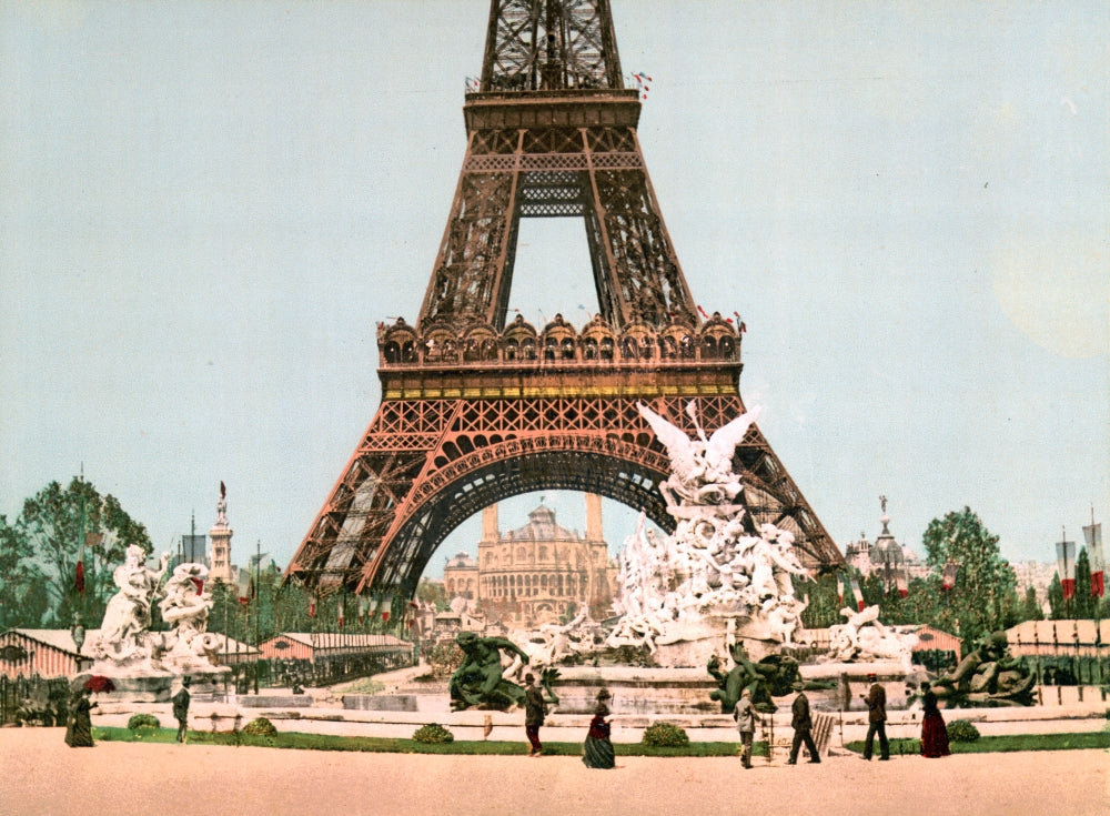 Eiffel Tower Exposition Universelle 1900 poster print showcasing iconic architecture.