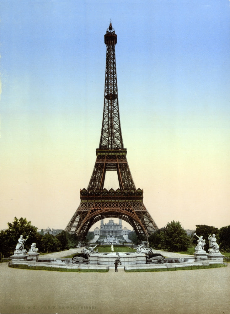 Eiffel Tower 1890s Poster Print showcasing vintage architecture.