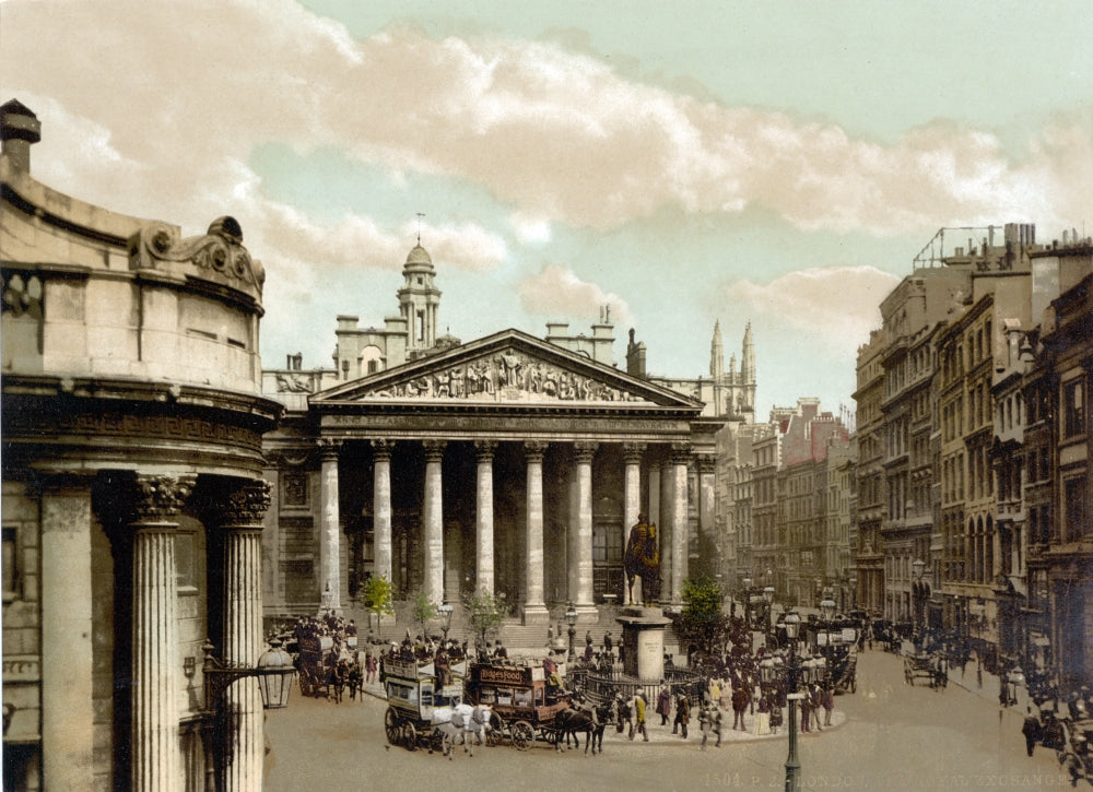 Royal Exchange 1890s Poster Print - Vintage Architecture Artwork