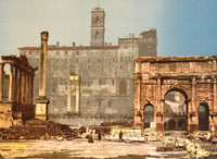 Temple of Saturn and Triumphal Arch Poster Print from the 1890s.