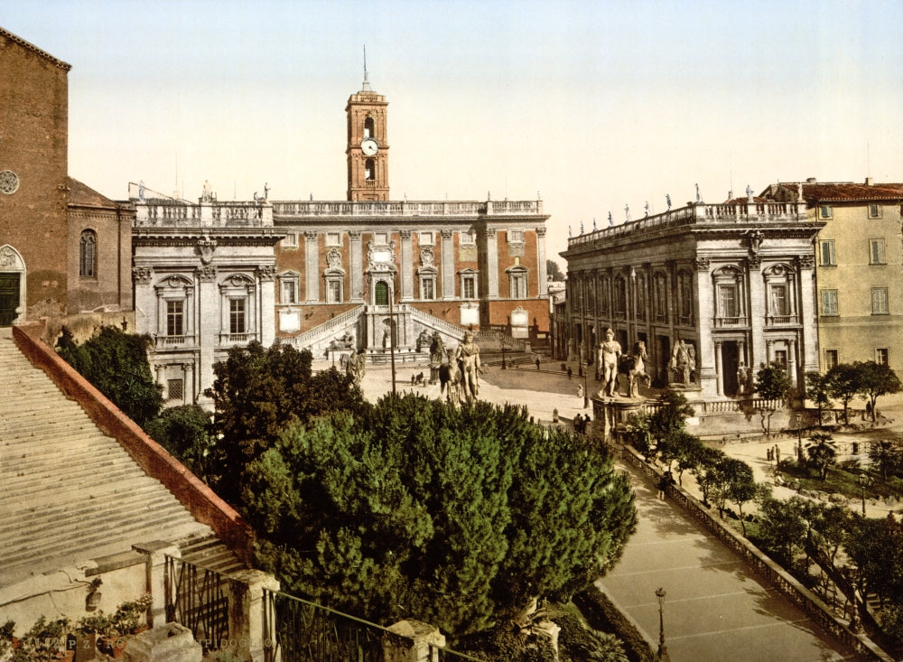Capitoline Hill 1890s Fine Art Print showcasing historic Rome