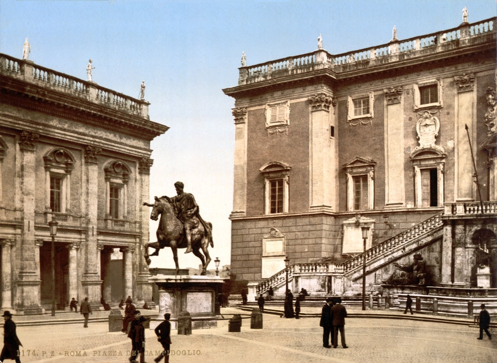 Capitoline Hill 1890s art print by Science Source, historical poster.
