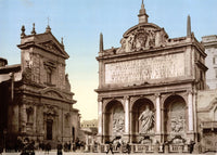 Fontana dell'Acqua Felice 1890s Poster Print showcasing historical architecture.