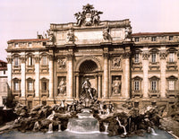 Trevi Fountain 1890s Poster Print showcasing Baroque architecture