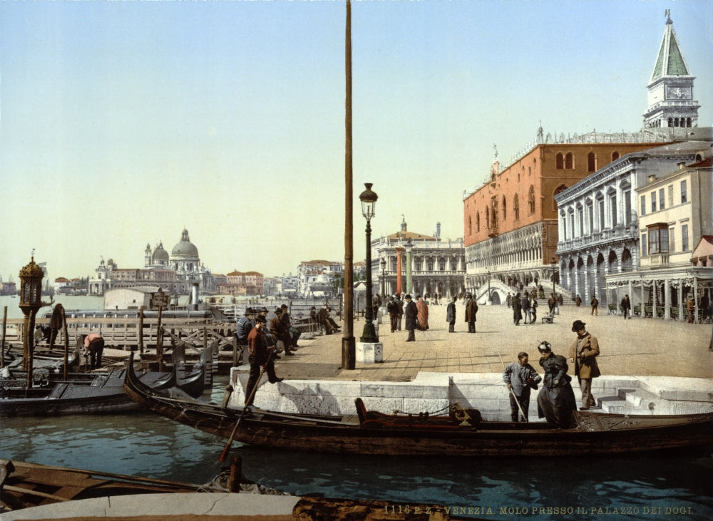 Doge's Palace 1890s Poster Print showcasing Venetian architecture.