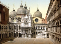 Doge's Palace Courtyard poster print, 1890s historical artwork.