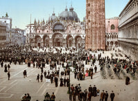Piazza San Marco 1890s Poster Print showcasing the iconic architecture of Venice.