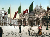Piazza San Marco, 1890s Poster Print showcasing Venice's iconic square.