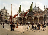Cattedrale Patriarcale di San Marco 1890s Poster Print showcasing Venetian architecture.