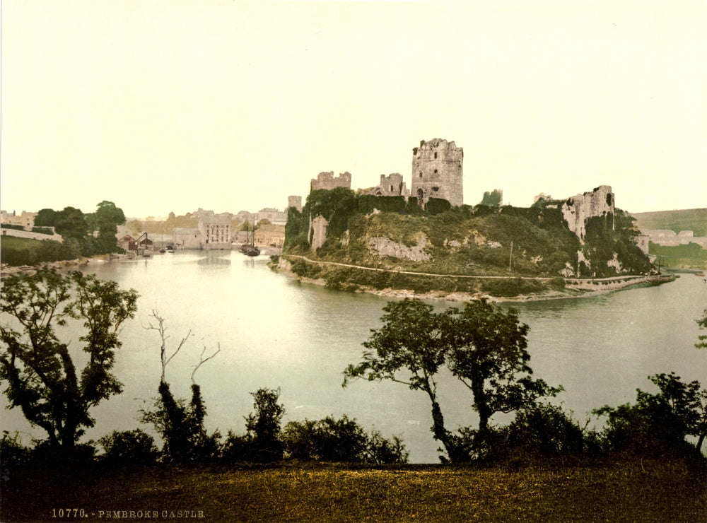 Pembroke Castle, Wales, 1890s Poster Print showcasing historic architecture