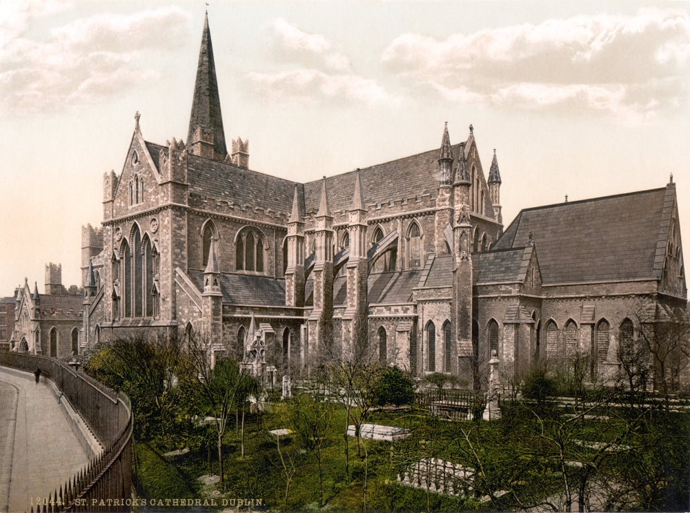 St. Patrick's Cathedral Dublin 1890s Vintage Poster Print