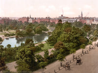 St. Stephen's Green poster print from the 1890s showcasing the beauty of Dublin, Ireland.