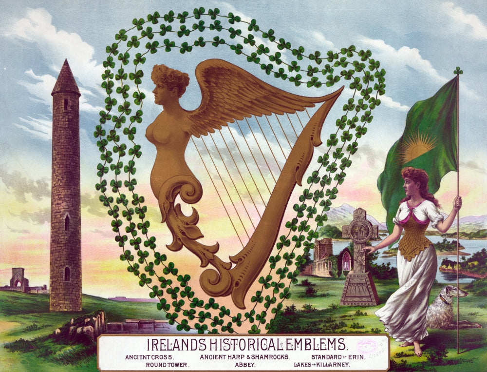 Ireland's Emblems Poster Print - Historical Artwork