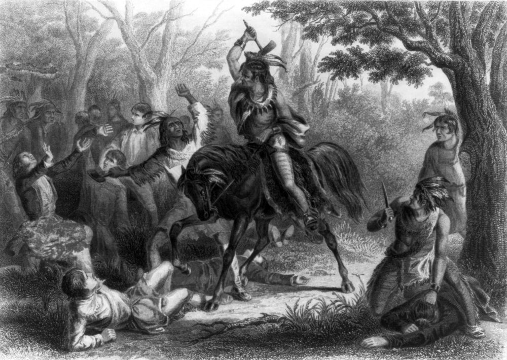War of 1812 Tecumseh Saving Prisoners Poster Print