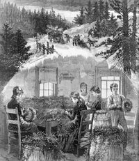 Making Christmas Wreaths 1880 Poster Print showcasing holiday wreath-making.