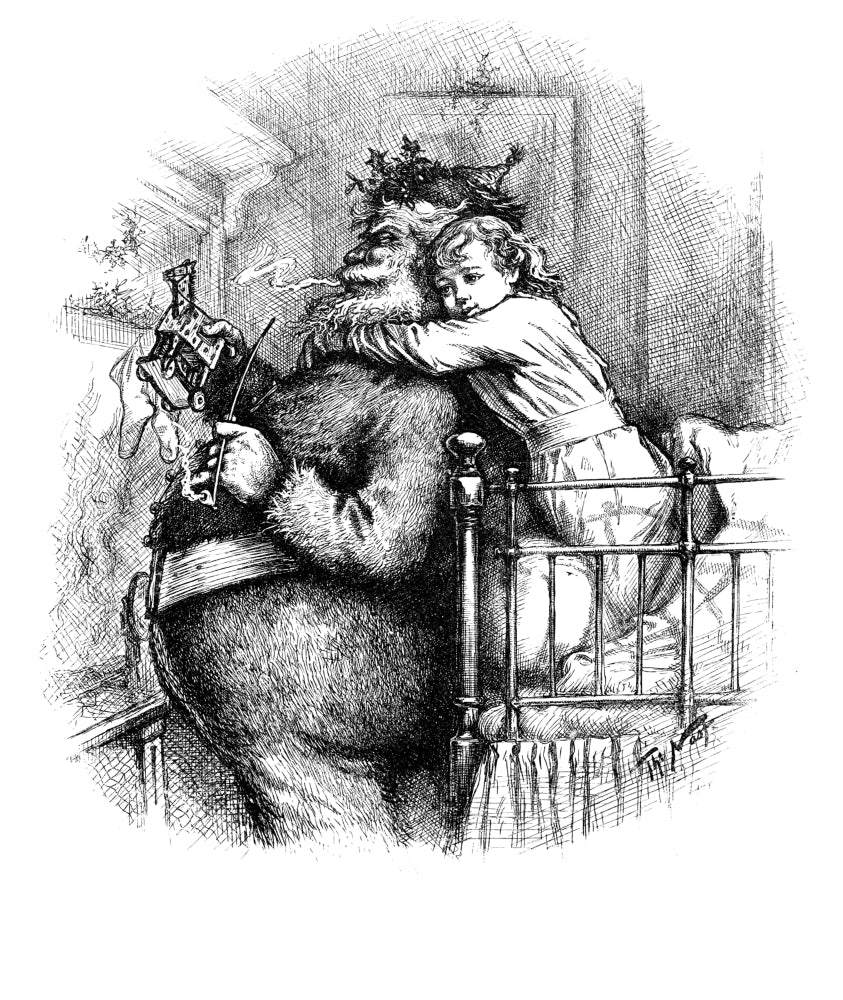 Santa Claus Gets Caught 1889 poster print illustration.